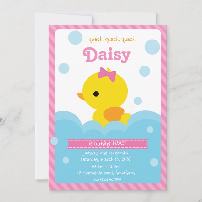 Duck Invitation / Rubber Duck Invitation (Front)