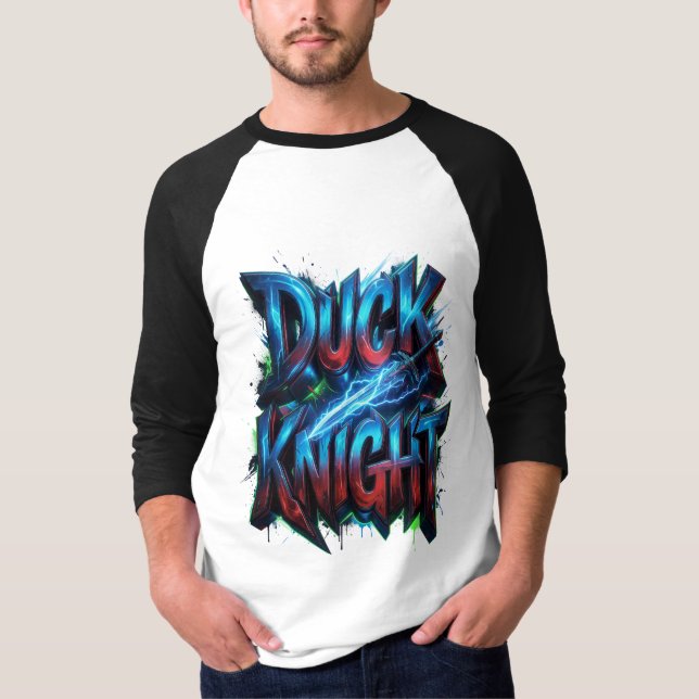 Duck Knight 3D Cyber Graffiti Logo  T-Shirt (Front)