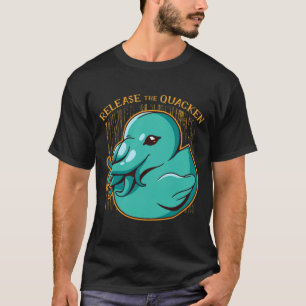 Duck Kraken Release The Quacken Funny Rubber Boxer T-Shirt