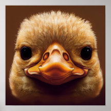 Duck Life Like Portrait Beak with Yellow Feathers