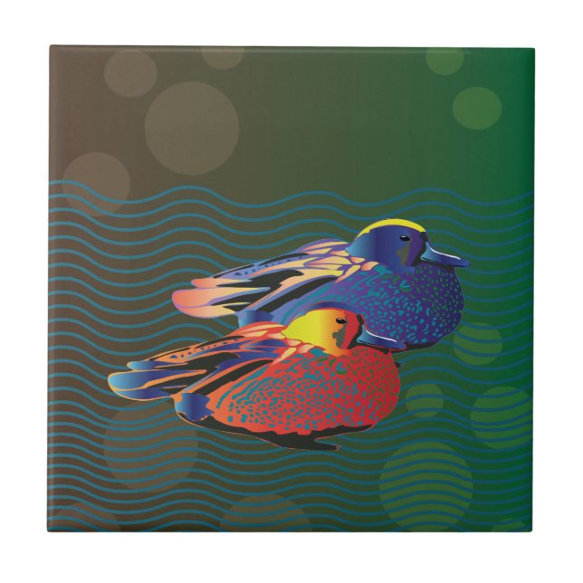 Duck-like birds couple tile (Front)