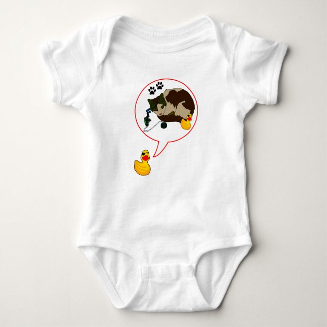 Duck Lovers, "Duckie Says!" Baby Bodysuit (Front)