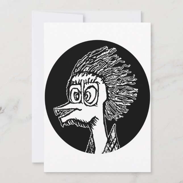 Duck man portrait sketchy drawing card (Front)