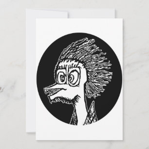 Duck man portrait sketchy drawing card