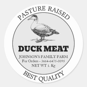 Duck Meat Custom Label Sticker