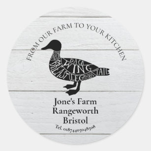 duck meat farmer marketing produce butcher farmer classic round sticker