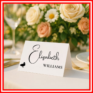 Duck Menu Modern Script Wedding Place Cards