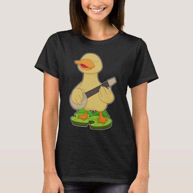 Duck Musician Guitar Music T-Shirt (Front)