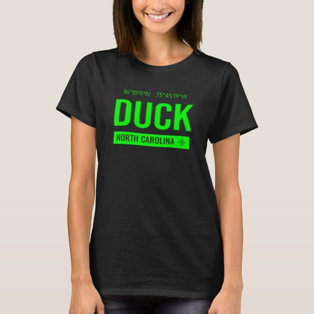 Duck North Carolina Beach Visit Outer Banks Gps Co T-Shirt (Front)