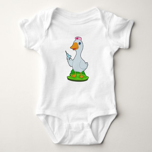 Duck Nurse Syringe Baby Bodysuit (Front)