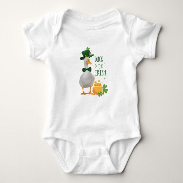 Duck o' the Irish St. Patricks Day Baby Bodysuit (Front)
