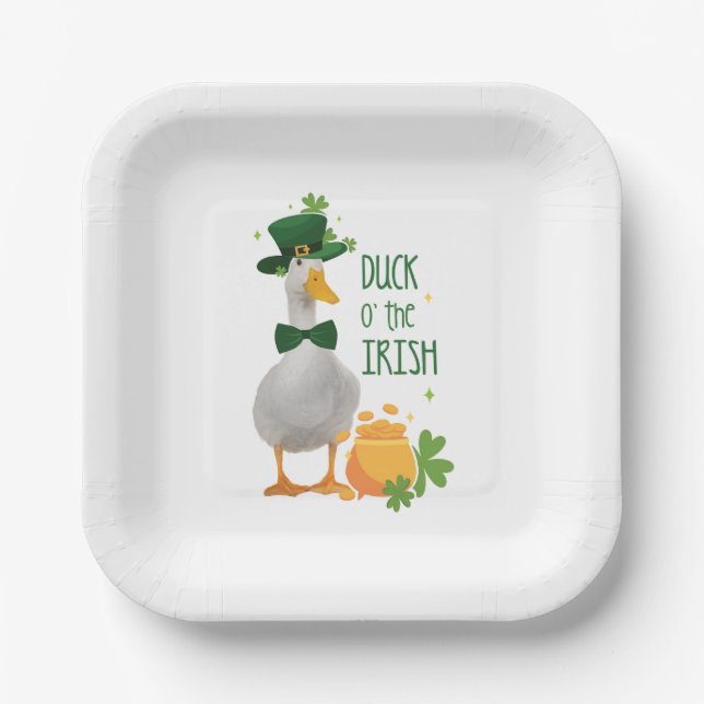 Duck o' the Irish St. Patricks Day Paper Plate (Front)
