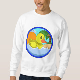 Duck on Beach with Palm trees.PNG Sweatshirt