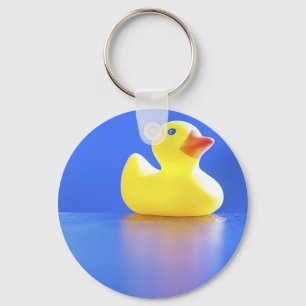 Duck on Blue Key Ring