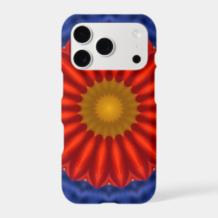 Duck on blue with red kaleidoscope