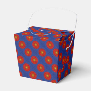 Duck on blue with red kaleidoscope favour box