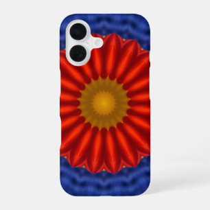 Duck on blue with red kaleidoscope iPhone 16 case