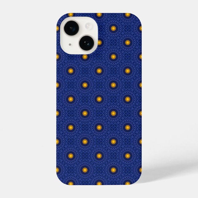 Duck on blue with yellow kaleidoscope iPhone 14 ca iPhone Case (Back)