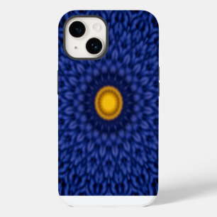 Duck on blue with yellow kaleidoscope iPhone 14 case
