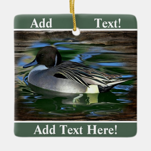 Duck On The Lake Ceramic Ornament (Front)