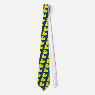 Duck pattern in cool blue pond tie