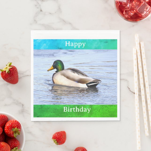 Duck Photo Birthday Napkins (Insitu)