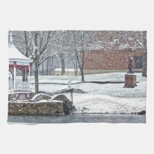 Duck Pond at Ste. Marie Du Lac Tea Towel