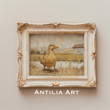 Duck Pond Painting Rustic Country Farmhouse