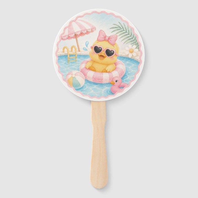 Duck Pool Party Hand Fan Birthday Favour (Front)