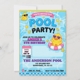 Duck Pool Party Invitation