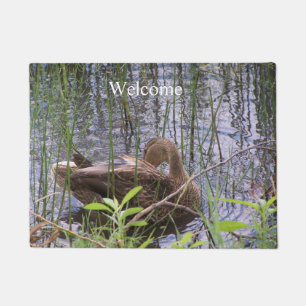 Duck Preening in the Reeds Doormat