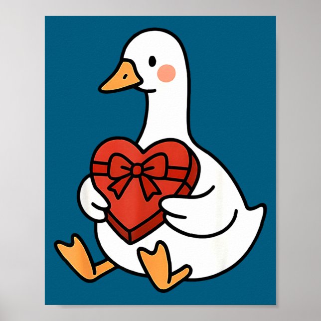 Duck Preppy Silly Just Goose Valentine Love Poster (Front)