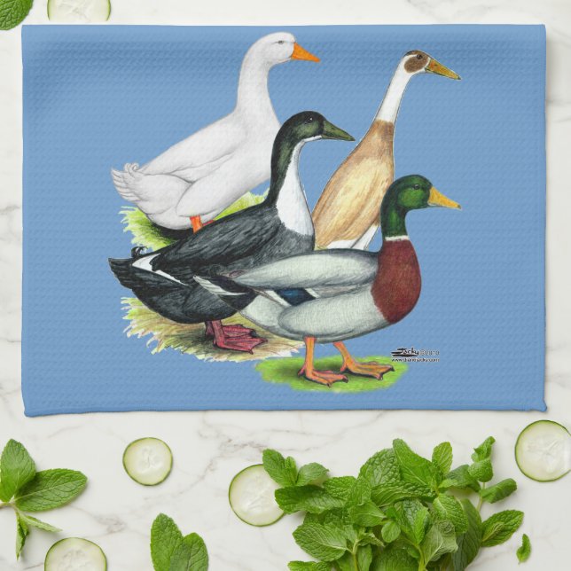 Duck Quartet Tea Towel (Folded)