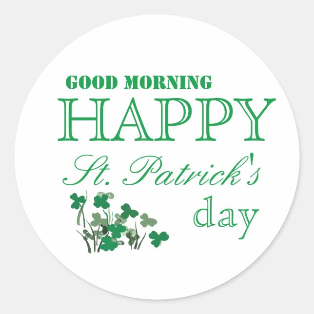  Duck Shamrock Happy Go Lucky St Patrick's Day Classic Round Sticker (Front)