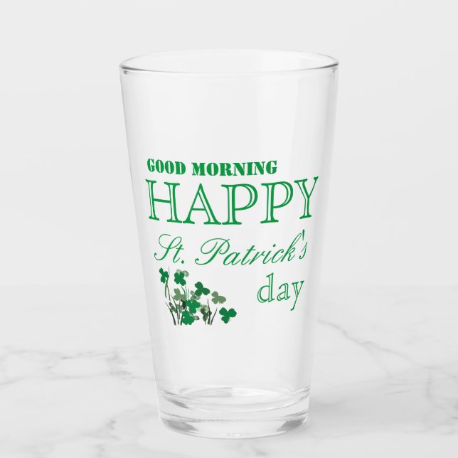  Duck Shamrock Happy Go Lucky St Patrick's Day Glass (Front)