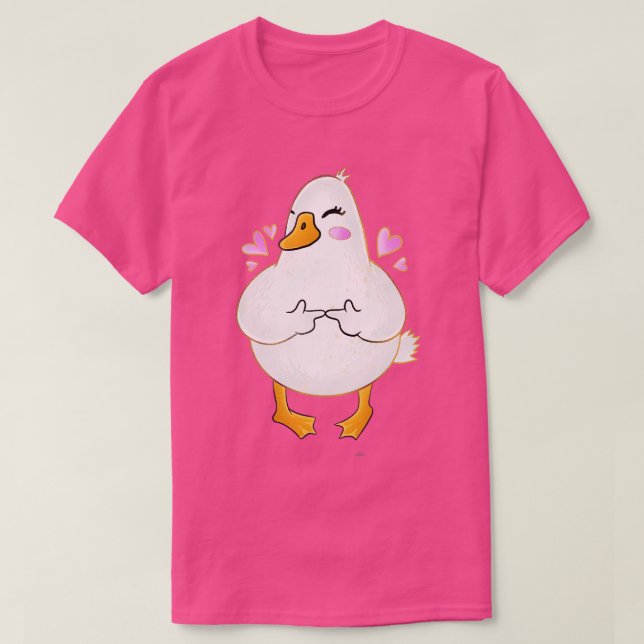 Duck Shy Fingers T-Shirt (Design Front)