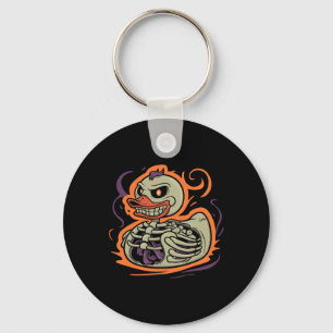 Duck Skeleton Rubber Duckie Costume Party Key Ring