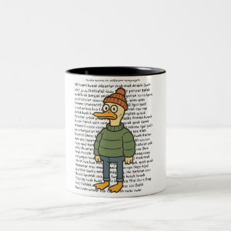 Duck Sounds in Different Language  Two-Tone Coffee Mug