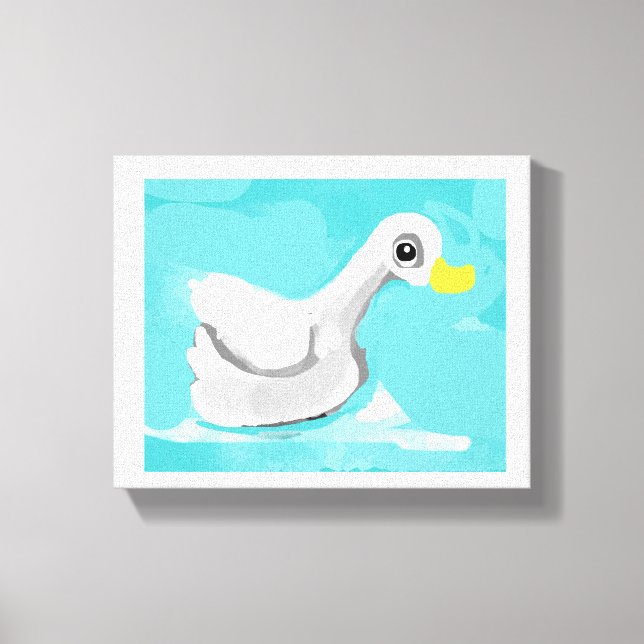 Duck Swimmer Canvas Print (Front)