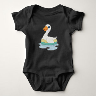 Duck Swimming Swim ring Baby Bodysuit