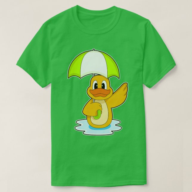 Duck Swimming Umbrella T-Shirt (Design Front)