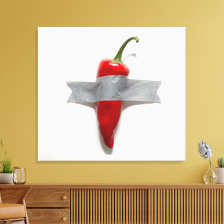 Duck-Taped Chilli Canvas Print