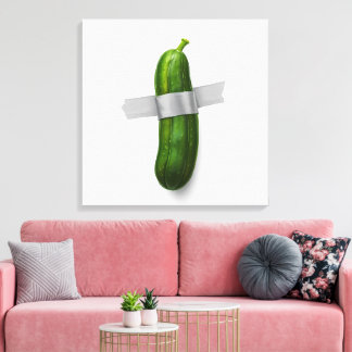 Duck-Taped Cucumber Canvas Print