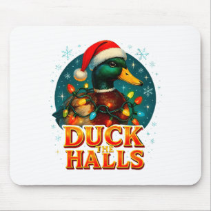 Duck The Halls Funny Christmas Lights Hunting Seas Mouse Pad