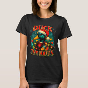 Duck The Halls Funny Christmas Lights Hunting Seas T-Shirt