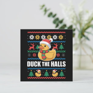 Duck The Halls Ugly Christmas Funny Santa Claus  Holiday Card