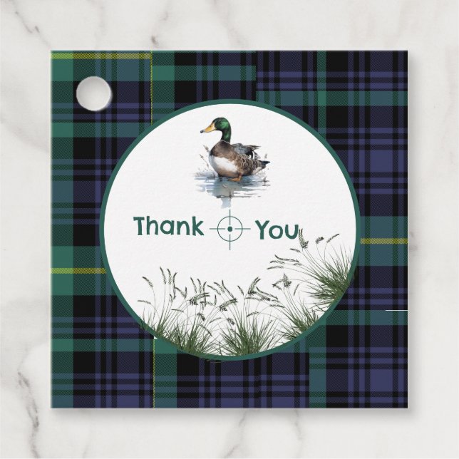 Duck theme 1st birthday favour tags (Front)