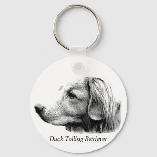 Duck Tolling Retriever Dog Engraving Pictures Key Ring