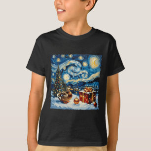 Duck Van Gogh Style Starry Night Christmas Winter  T-Shirt