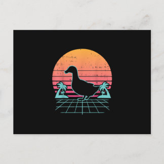 Duck Vaporwave Aestic 80s Farm Animal Farmer Gift Announcement Postcard